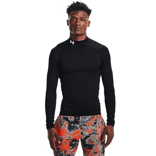 Under Armour mens ColdGear Armour Compression Mock , Black (001)/White , Medium
