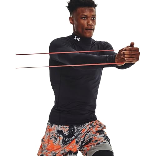 Under Armour mens ColdGear Armour Compression Mock , Black (001)/White , Medium