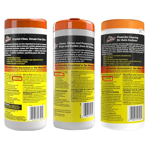 Armor All - 18782 Protectant, Glass and Cleaning Wipes, 30 Count Each (Pack of 3)