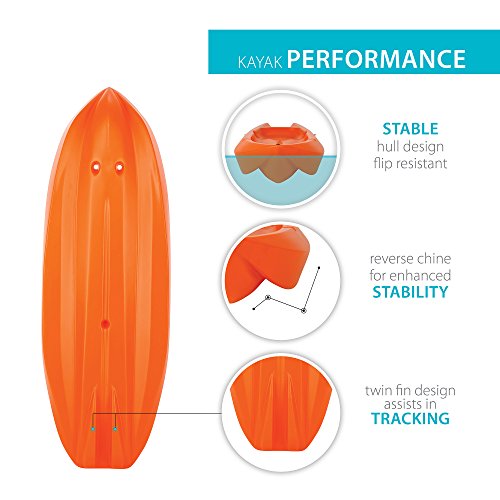Lifetime 90479 Youth 6 Feet Wave Kayak with Paddle, Orange
