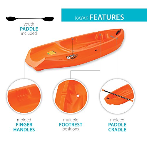 Lifetime 90479 Youth 6 Feet Wave Kayak with Paddle, Orange