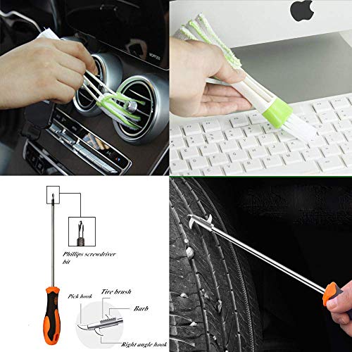 LIANXIN Car Cleaning Tools Kit -High Power Handheld Vacuum,Car Wash Kit Cleaning Kits with Soft Microfiber Cloth Towels, Car Wash Sponges Car Wheel Brush with Handle, Car tire Brush.etc
