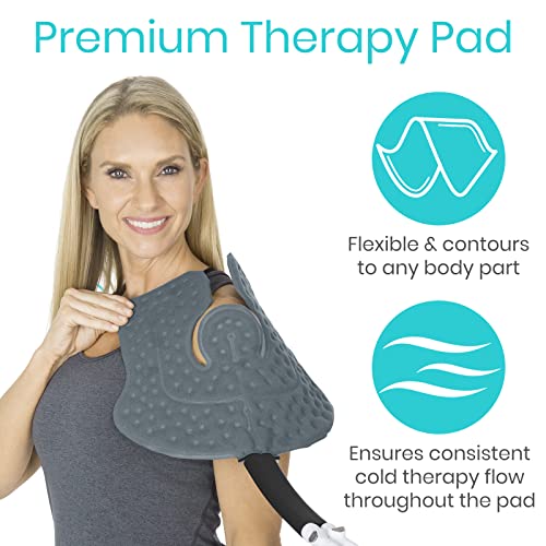 Vive Cold Therapy Machine - Large Ice Cryo Cuff - Flexible Cryotherapy Freeze Kit System Fits Knee, Shoulder, Ankle, Cervical, Back, Leg, Hip and ACL - Wearable Adjustable Wrap Pad - Cooler Pump