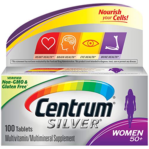 Centrum Silver Women's Multivitamin for Women 50 Plus, Multivitamin/Multimineral Supplement with Vitamin D3, B Vitamins, Non-GMO Ingredients, Supports Memory and Cognition in Older Adults - 100 Ct
