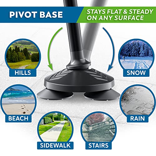 HONEYBULL Walking Cane for Men & Women - Free Standing Cane, Foldable, Pivot Tip, Heavy Duty, with Travel Bag | Walking Sticks, Canes for Seniors & Adults [Black]