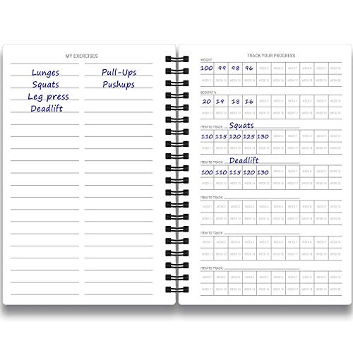 Fitness Log Book & Workout Planner - Designed by Experts Gym Notebook, Workout Tracker, Exercise Journal for Men Women