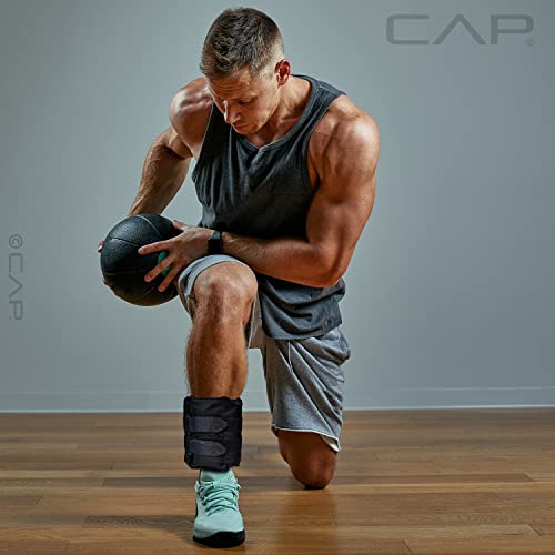 CAP Barbell HHA-CB020A1 10-Pound Pair Adjustable Ankle Weights, Black