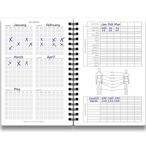 Fitness Log Book & Workout Planner - Designed by Experts Gym Notebook, Workout Tracker, Exercise Journal for Men Women
