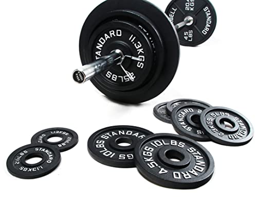 BalanceFrom Cast Iron Olympic Weight Including 7FT Olympic Barbell, 300-Pound Set, Multiple Packages