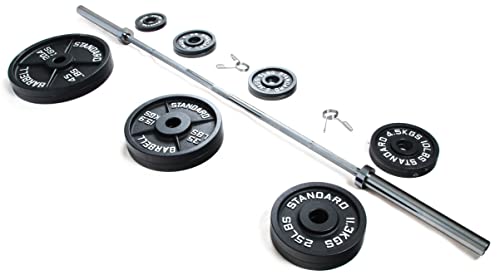 BalanceFrom Cast Iron Olympic Weight Including 7FT Olympic Barbell, 300-Pound Set, Multiple Packages