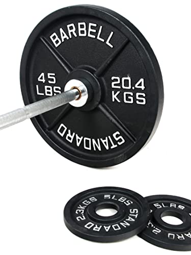 BalanceFrom Cast Iron Olympic Weight Including 7FT Olympic Barbell, 300-Pound Set, Multiple Packages