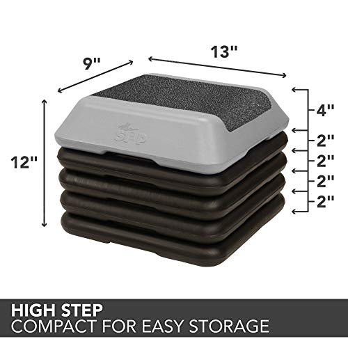 The Step (Made in USA) High Step Aerobic Platform with Grey Aerobic Platform and 4 Black Risers