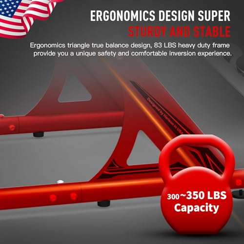 HARISON Inversion Table for Back Pain Relief 350 LBS Capacity with 3D Memory Foam, Back Inversion Chair with 180 Degree Full Inversion (2022 Updated)