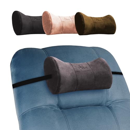 Neck Pillow Headrest Support Cushion - Clinical Grade Memory Foam for Chairs, Recliners, Driving Bucket Seats (Storm Gray)