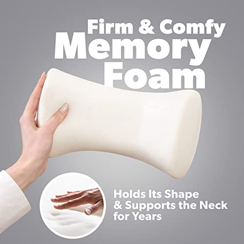 Neck Pillow Headrest Support Cushion - Clinical Grade Memory Foam for Chairs, Recliners, Driving Bucket Seats (Storm Gray)