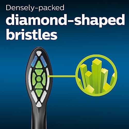 Philips Sonicare Genuine W DiamondClean Replacement Toothbrush Heads, 2 Brush Heads, Black, HX6062/95