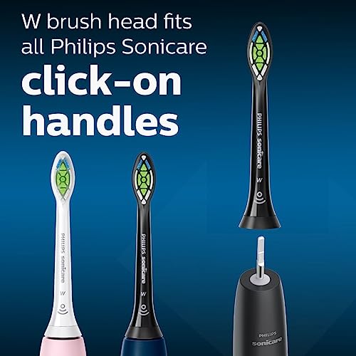 Philips Sonicare Genuine W DiamondClean Replacement Toothbrush Heads, 2 Brush Heads, Black, HX6062/95