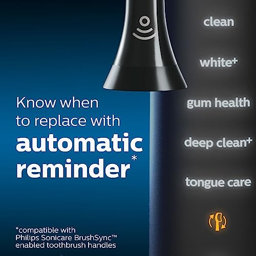 Philips Sonicare Genuine W DiamondClean Replacement Toothbrush Heads, 2 Brush Heads, Black, HX6062/95