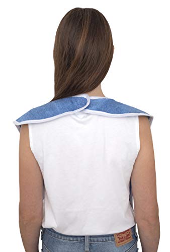 3 Pack Elaine Karen Premium Adult Bibs - bibs for adults Men, Women; Eating Cloth for Elderly Seniors and Disabled, Adjustable, Terry bib Clothing Protectors, Machine Washable, Blue