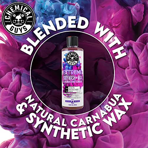 Chemical Guys CWS207 Extreme Bodywash & Wax Foaming Car Wash Soap, (Works with Foam Cannons, Foam Guns or Bucket Washes) For Cars, Trucks, Motorcycles, RVs & More, 128 fl oz (1 Gallon), Grape Scent