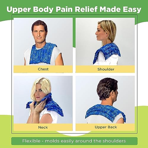 Nature Creation Microwave Heating pad for Neck and Shoulders - Natural Hot Packs for Pain Relief Microwavable - Soothing Aromatic Heat Pack for Stress & Tension Relief - 1 Pack Blue Flowers