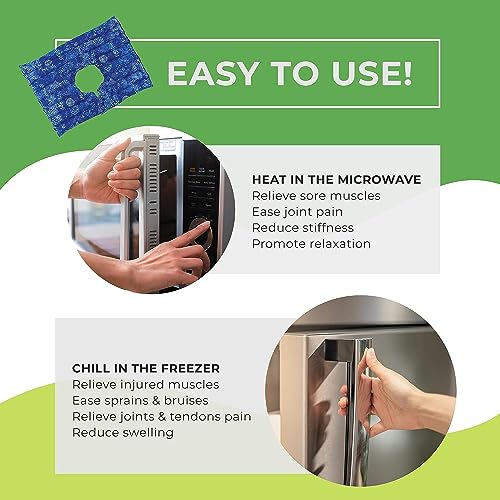 Nature Creation Microwave Heating pad for Neck and Shoulders - Natural Hot Packs for Pain Relief Microwavable - Soothing Aromatic Heat Pack for Stress & Tension Relief - 1 Pack Blue Flowers