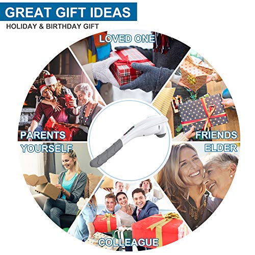 RENPHO Rechargeable Hand Held Deep Tissue Massager for Muscles, Back, Foot, Neck, Shoulder, Leg, Calf Cordless Electric Percussion Body Massage, White