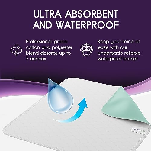 Incontinence Bed Pads - Reusable Waterproof Underpad Chair, Sofa and Mattress Protectors - Highly Absorbent, Machine Washable - for Children, Pets and Seniors (34x36 (Pack of 4), Multi-Color)