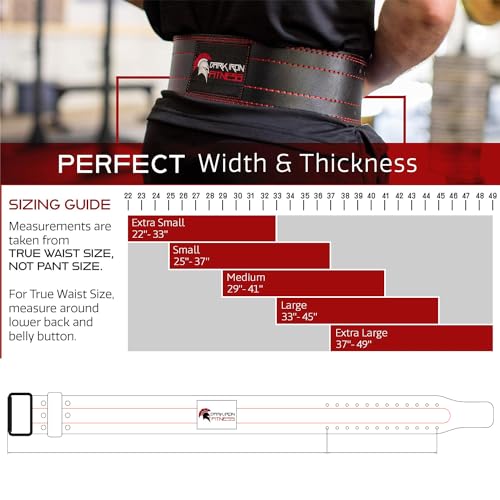 Dark Iron Fitness Weight Lifting Belt for Men & Women - 100% Leather Belts, Adjustable Back Support & Stability for Gym, Weightlifting, Strength Training, Squat orÂ Deadlift up to 600 lbs
