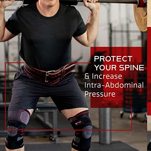 Dark Iron Fitness Weight Lifting Belt for Men & Women - 100% Leather Belts, Adjustable Back Support & Stability for Gym, Weightlifting, Strength Training, Squat orÂ Deadlift up to 600 lbs