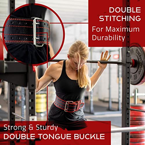 Dark Iron Fitness Weight Lifting Belt for Men & Women - 100% Leather Belts, Adjustable Back Support & Stability for Gym, Weightlifting, Strength Training, Squat orÂ Deadlift up to 600 lbs