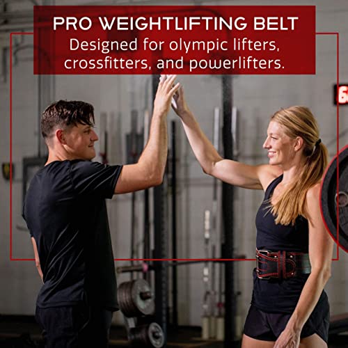 Dark Iron Fitness Weight Lifting Belt for Men & Women - 100% Leather Belts, Adjustable Back Support & Stability for Gym, Weightlifting, Strength Training, Squat orÂ Deadlift up to 600 lbs