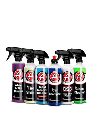 Adam's Arsenal Builder Car Cleaning Kit (6 Item) - Our Best Value Car Detailing Kit | Car Shampoo Wash Soap, Wheel & Tire Cleaner, Total Interior Cleaner, Glass Cleaner. Tire Shine CS3