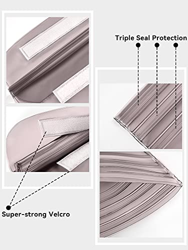 HEETA 2-Pack Waterproof Pouch, Screen Touch Sensitive Waterproof Bag with Adjustable Waist Strap - Keep Your Phone and Valuables Dry - Perfect for Swimming Diving Boating Fishing Beach, Black & Grey