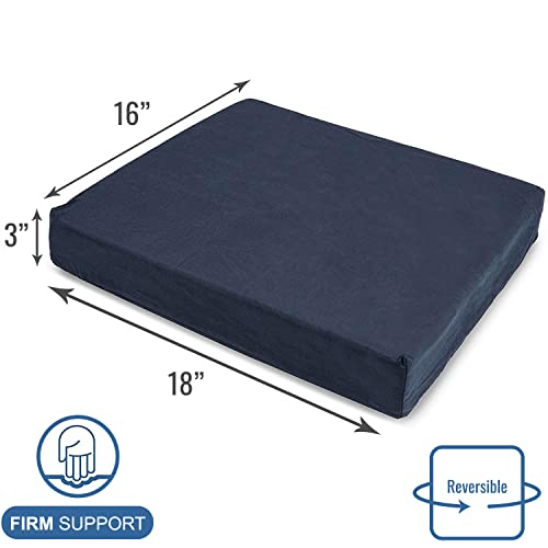 DMI Seat Cushion and Chair Cushion for Office Chairs, Wheelchairs, Mobility Scooters, Kitchen Chairs or Car Seats for Support and Height while Reducing Stress on Back, Tailbone or Sciatica, 16x18x3