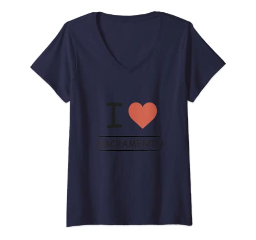 Womens I Love Sacramento V-Neck T-Shirt