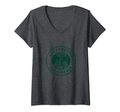 Womens Sacramento California V-Neck T-Shirt