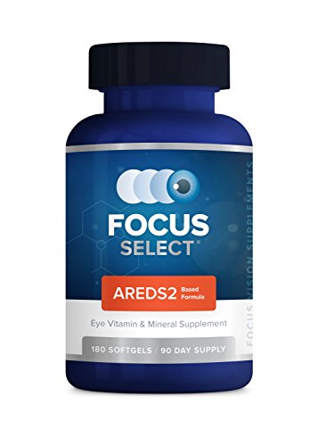Focus SelectÂ® AREDS2 Based Eye Vitamin-Mineral Supplement - AREDS2 Based Supplement for Eyes (180 ct. 90 Day Supply) - AREDS2 Based Low Zinc Formula - Eye Vision Supplement and Vitamin
