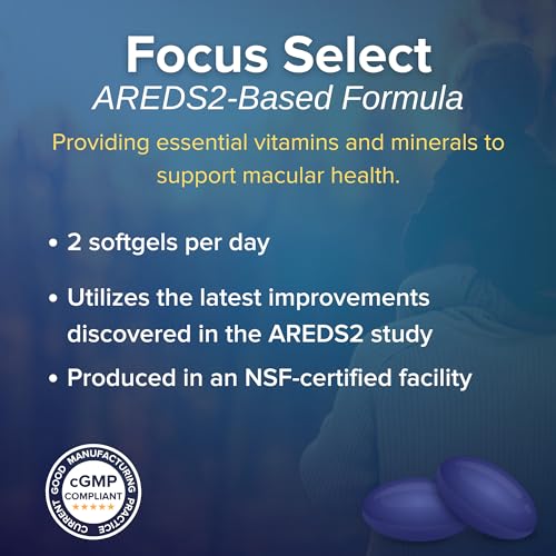 Focus SelectÂ® AREDS2 Based Eye Vitamin-Mineral Supplement - AREDS2 Based Supplement for Eyes (180 ct. 90 Day Supply) - AREDS2 Based Low Zinc Formula - Eye Vision Supplement and Vitamin
