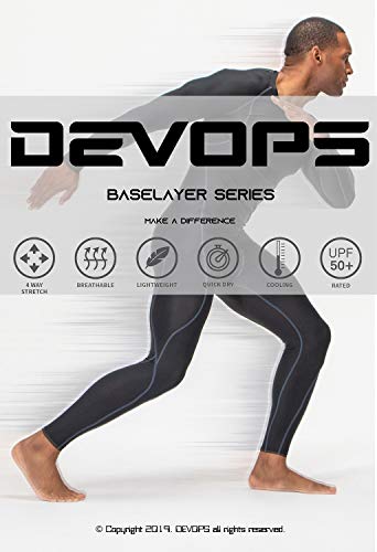 DEVOPS 3 Pack Men's Athletic Short Sleeve Compression Shirts (Large, White/White/White)