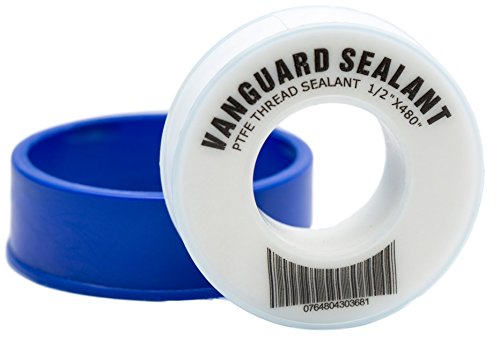 PTFE Plumbers Water Sealant Thread Tape 460" Length 1/2" Width White 1 Pack by Vanguard Sealants Perfect for Shower Heads and Pipe Threads