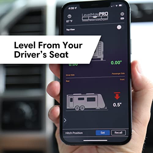 LogicBlue Technology LevelMatePRO Wireless Vehicle RV Leveling System - Patented Quick and Easy Smartphone Leveling Tool â Travel Trailer Accessories for RV Camping