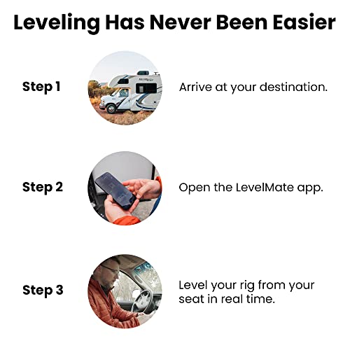 LogicBlue Technology LevelMatePRO Wireless Vehicle RV Leveling System - Patented Quick and Easy Smartphone Leveling Tool â Travel Trailer Accessories for RV Camping