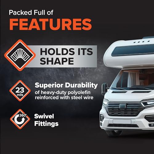 Camco RhinoFLEX 10-foot RV Sewer Hose Extension Kit with Swivel Fitting, Frustration Free-Packaging (39774)