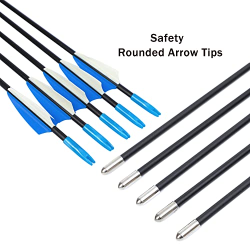 Procener 45" Bow and Arrow Set for Kids, Archery Beginner Gift with 9 Arrows 2 Target Face and 1 Quiver, 18 Lb Recurve Bow Kit for Teen Outdoor Sports Game Hunting Toy (Black)