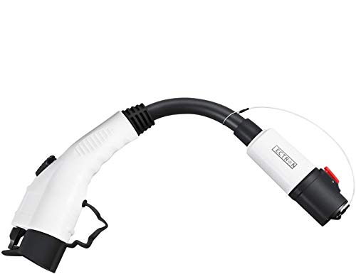 [Only for J1772 EVs] Lectron - Tesla to J1772 Adapter, Max 40 Amp & 250V - Compatible with Tesla High Powered Connector, Destination Charger, and Mobile Connector Only (White)