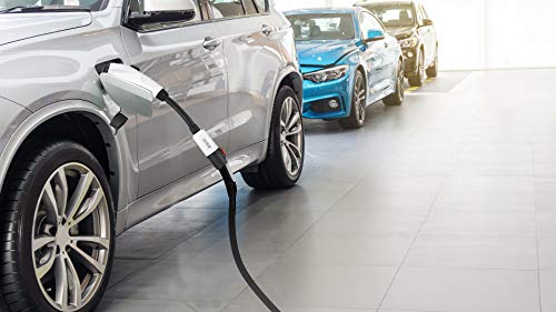 [Only for J1772 EVs] Lectron - Tesla to J1772 Adapter, Max 40 Amp & 250V - Compatible with Tesla High Powered Connector, Destination Charger, and Mobile Connector Only (White)