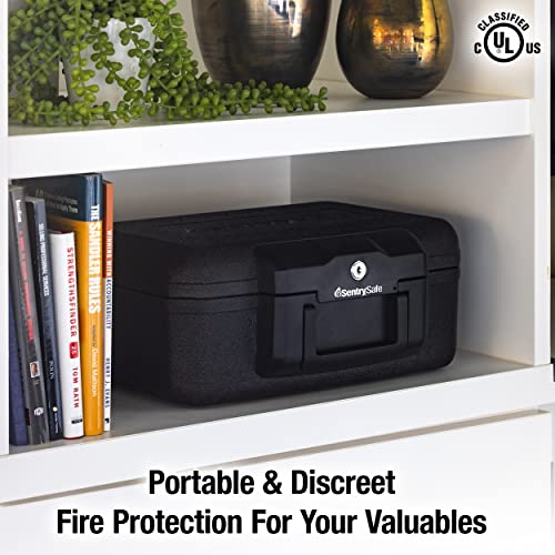 SentrySafe 1200 Fireproof Box with Key Lock, 0.18 Cubic Feet, Black