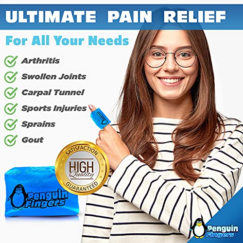 Finger and Toe Cold Gel Ice Pack, by Penguin Fingers.Compression Cold Pack for Fingers and Toes, Arthritis, Gout, Injuries. Cryotherapy Sleeve. Best Prices (Single, Double, and Four Packs) (2)
