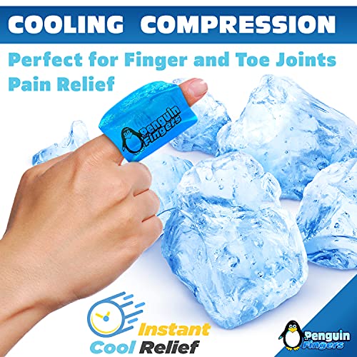 Finger and Toe Cold Gel Ice Pack, by Penguin Fingers.Compression Cold Pack for Fingers and Toes, Arthritis, Gout, Injuries. Cryotherapy Sleeve. Best Prices (Single, Double, and Four Packs) (2)